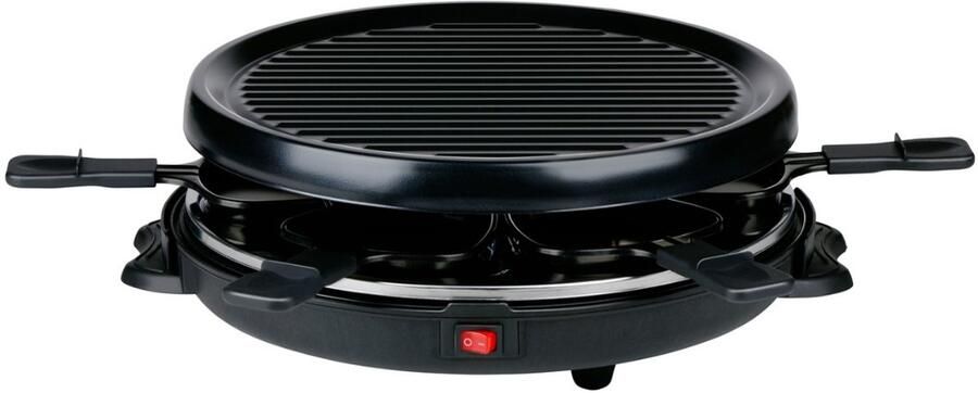 Alpina Raclette Grill 800W Grillplaat voor 8 Personen Gourmetset met Afneembare Grillplaat
