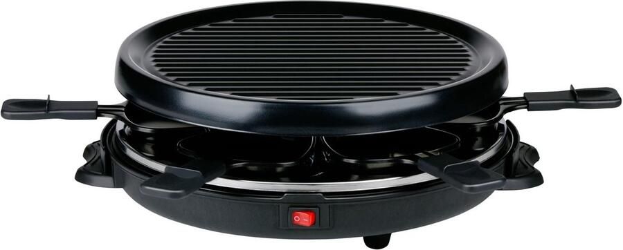 Alpina Raclette Grill 800W Grillplaat voor 8 Personen Gourmetset met Afneembare Grillplaat