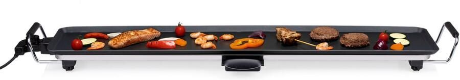 Alpina Teppanyaki Bakplaat 1800W Gourmet Grillplaat XL Tafelgrill met Instelbare Thermostaat Grill Plaat 87 x 23 cm voor 8 tot 10 Personen Anti-Aanbaklaag RVS