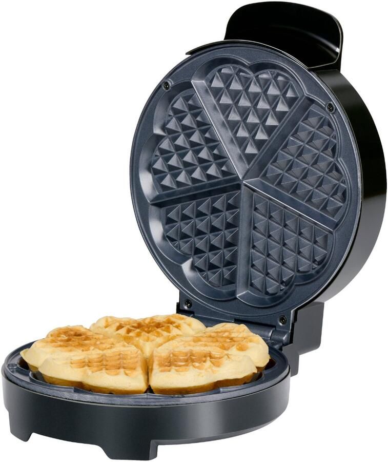 Alpina Wafelijzer K-905 Wafelijzer met Instelbare Temperatuur en Antiaanbaklaag Wafelmaker met Indicatielampjes en Snelle Opwarming Wafelmachine voor 5 Hartvormige Wafels
