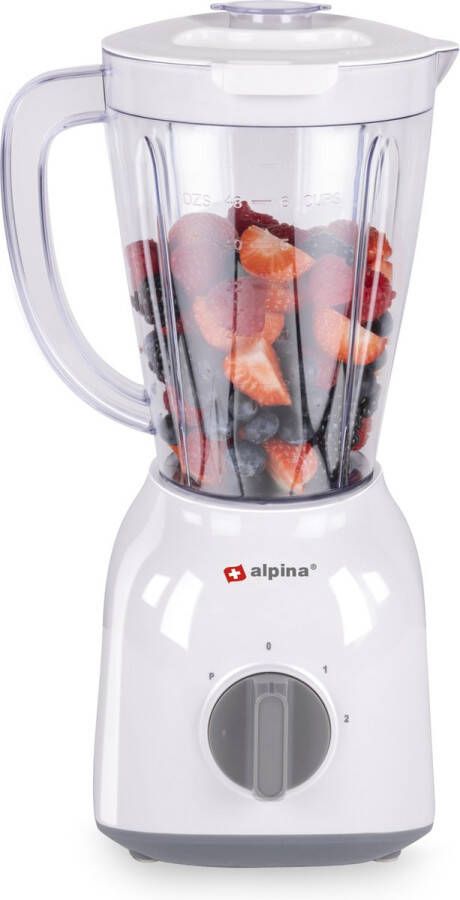 Alpina Blender 1 5 Liter 400 Watt Turbofunctie Kunststof Kan Wit