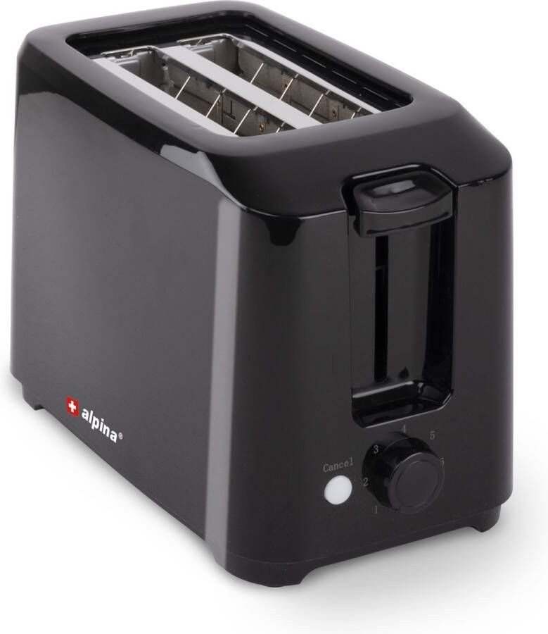 Alpina Broodrooster 7 Standen Kruimellade 700 Watt Zwart