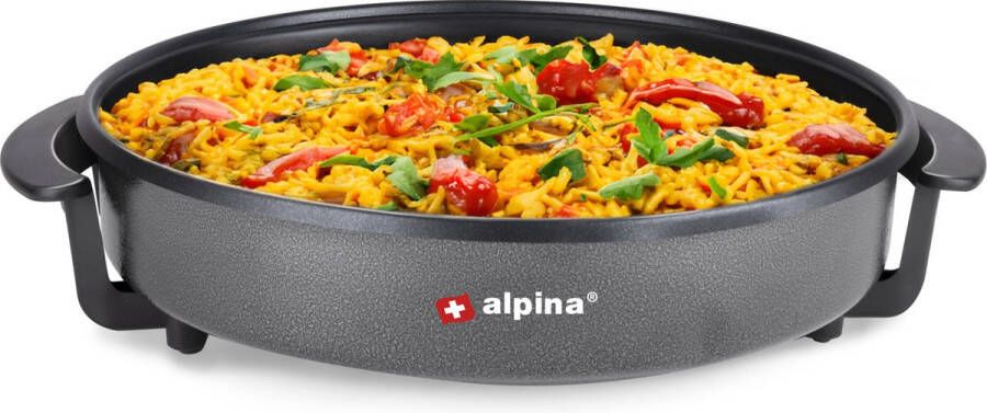 Alpina Elektrische Hapjespan Partypan Anti-aanbak 1500 Watt Temperatuurregelaar Ø 40 cm