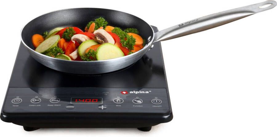 Alpina Inductieplaat 1-Pits Kookplaat 2000 W Zwart