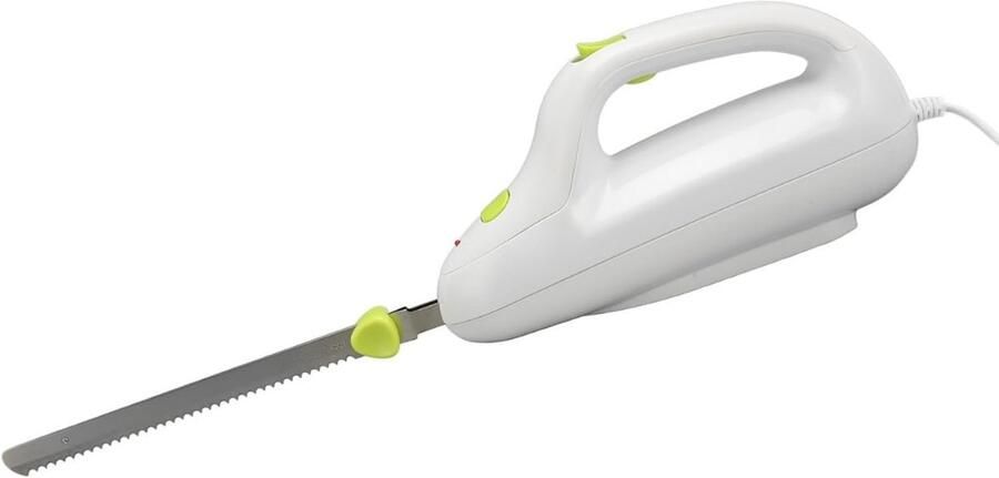 AMA Elektrisch Broodmes Broodsnijder Vleesmes Draadloos Vervangbare Messen 31x18x10cm Wit