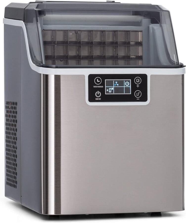 AMA Ijsblokjesmachine Mini Ijsblokjesmachine Ijsblokmaker Roestvrij Staal 26x34x37cm