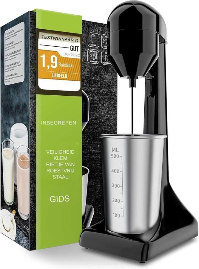 AMA Milkshake Machine Shakemachine Milk Shake Machine 17x12x39cm Zwart