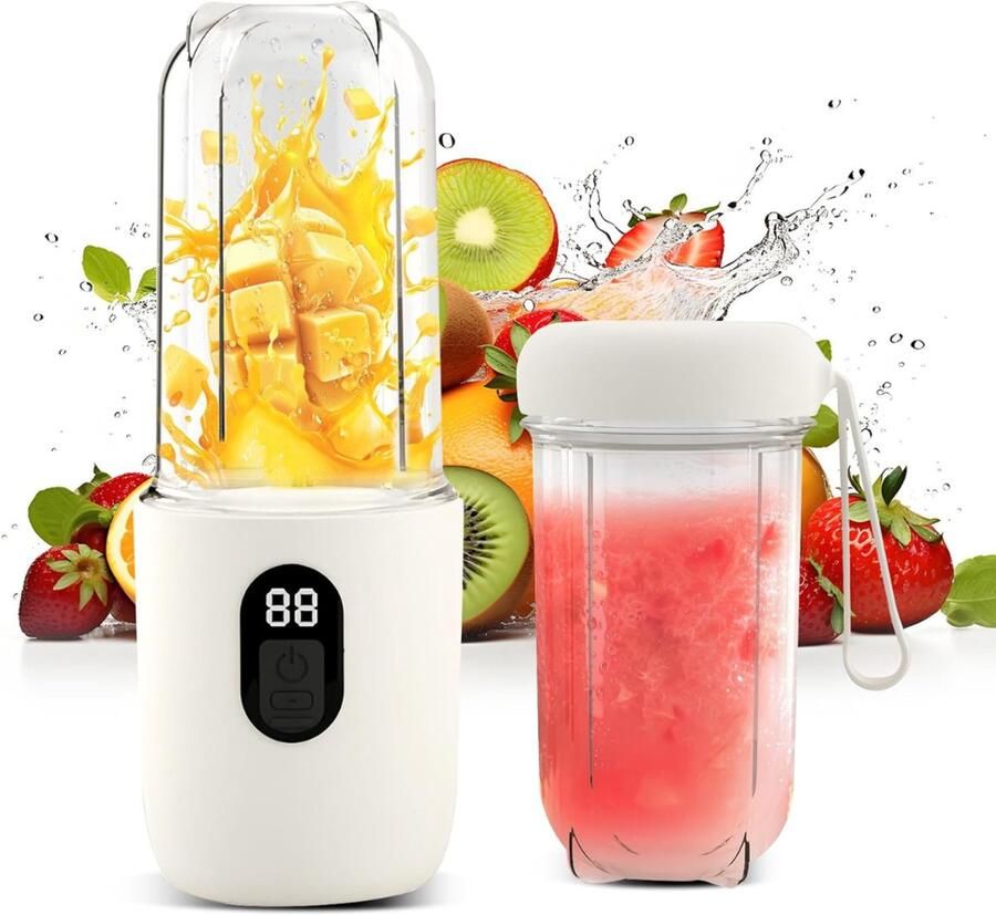 AMA Portable Blender Mini Blender Smoothie Blender 500 ml Wit