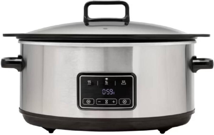 AMA Slowcooker met Timer Crockpot Stoompan Uitneembare Binnenpan 3.5 Liter