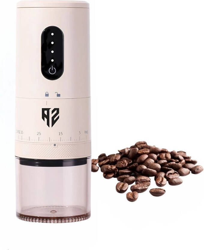 Amalafia Koffiemolen Koffiemaler Coffee Grinder Koffiemolen Elektrisch – Bonenmaler Conische Bonenmaler – Beige – 40 standen