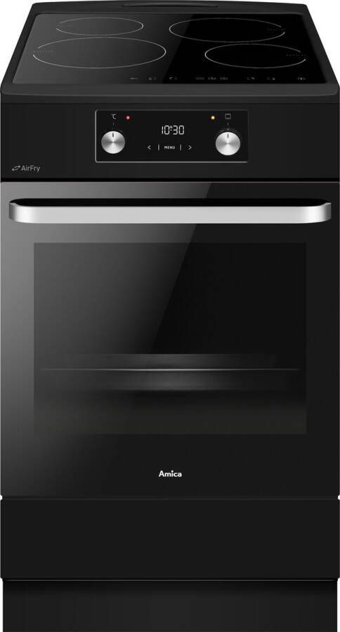 Amica ACI605RN Inductiefornuis 50 cm breed met aangesloten 3 Fase Perilexkabel Matzwart