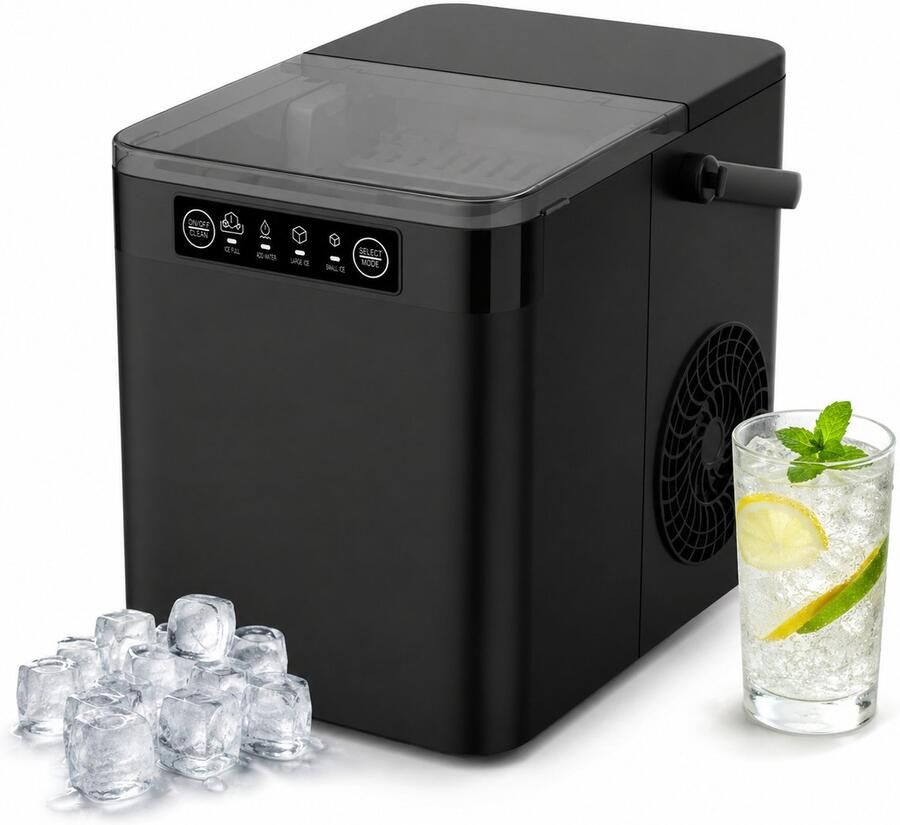 Amiko ICEMAKER-1200 IJsblokjesmachine 12 kg 24 uur Eerste ijs in 8-10 min 1.1L watertank Compact