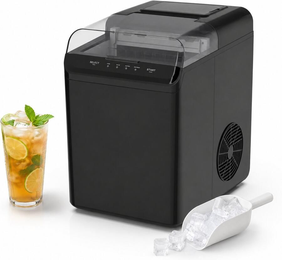 Amiko ICEMAKER-4000 IJsblokjesmachine 15 kg 24 uur 4L watertank 1 kg ijsopslag Grote capaciteit