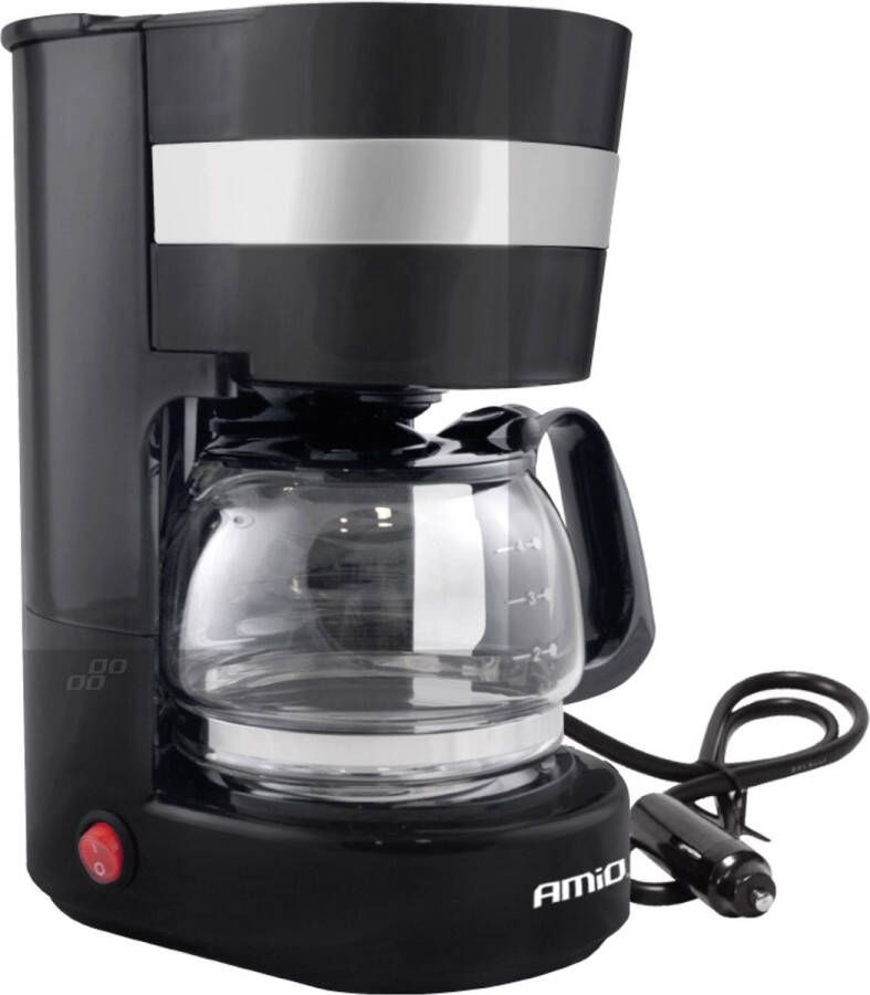 AMIO Koffiezetapparaat Auto Koffiezetter met Koffiekan (24v 250w) Zwart met Autostekker Sigarettenaanstekerplug