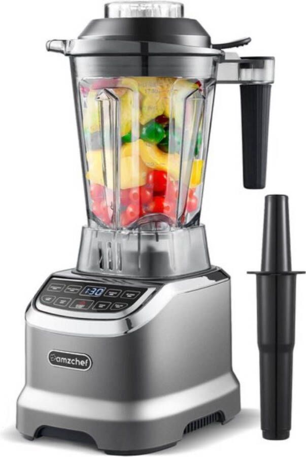 AmzChef Power Blender – 2000 Watt – 1.8L – Krachtige Smoothie Maker – Ice Crusher – 6 RVS Messen
