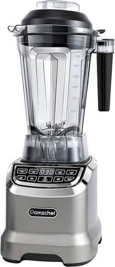 AmzChef Power Blender – 2000 Watt – 1.8L – Krachtige Smoothie Maker – Ice Crusher – 6 RVS Messen Inclusief Gratis 600ml Draagbare Fles