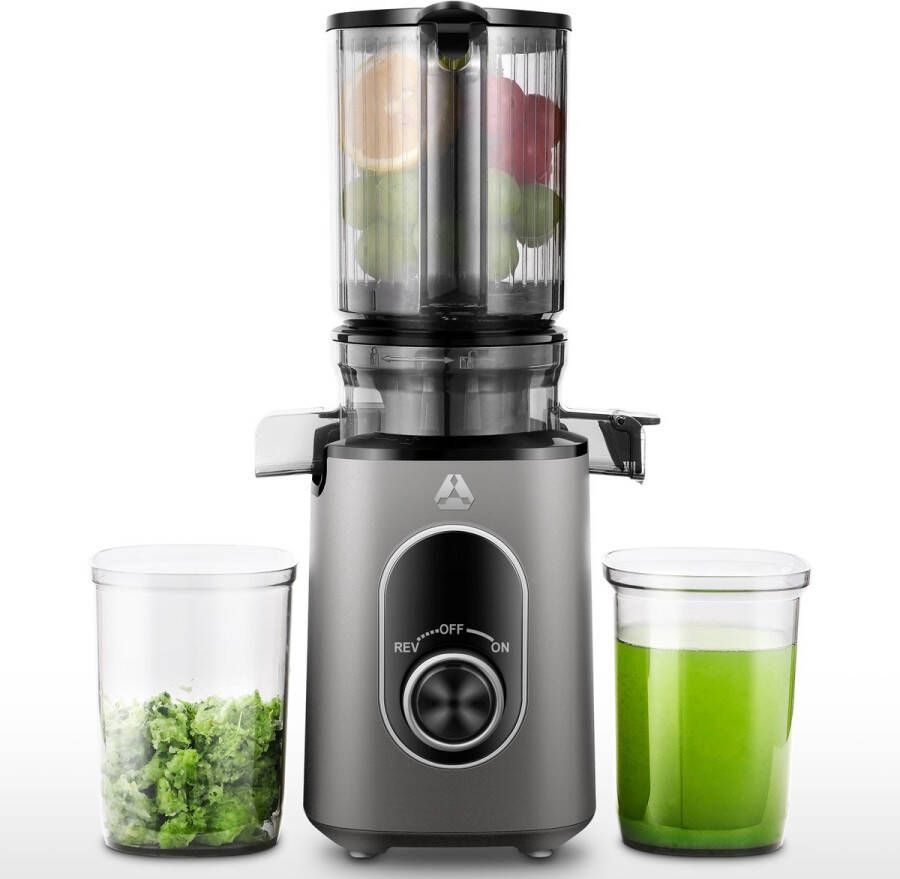 AmzChef Slowjuicer – Brede vulopening 110mm – 1 2L – Sapcentrifuge voor Groenten & Fruit – Drievoudig filter – BPA-vrij – Multifunctioneel
