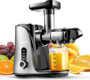 AmzChef Slowjuicer – Sapcentrifuge Met Led Display – Grijs – 500ml – Anti Slip – Hoge Kwaliteit
