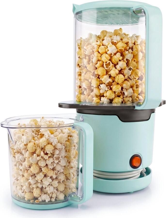 Anaví Popcorn Machine Popcornmaker zonder Olie Klaar in 2 Minuten Ingebouwde Eetkom Compact en Makkelijk Schoon te Maken