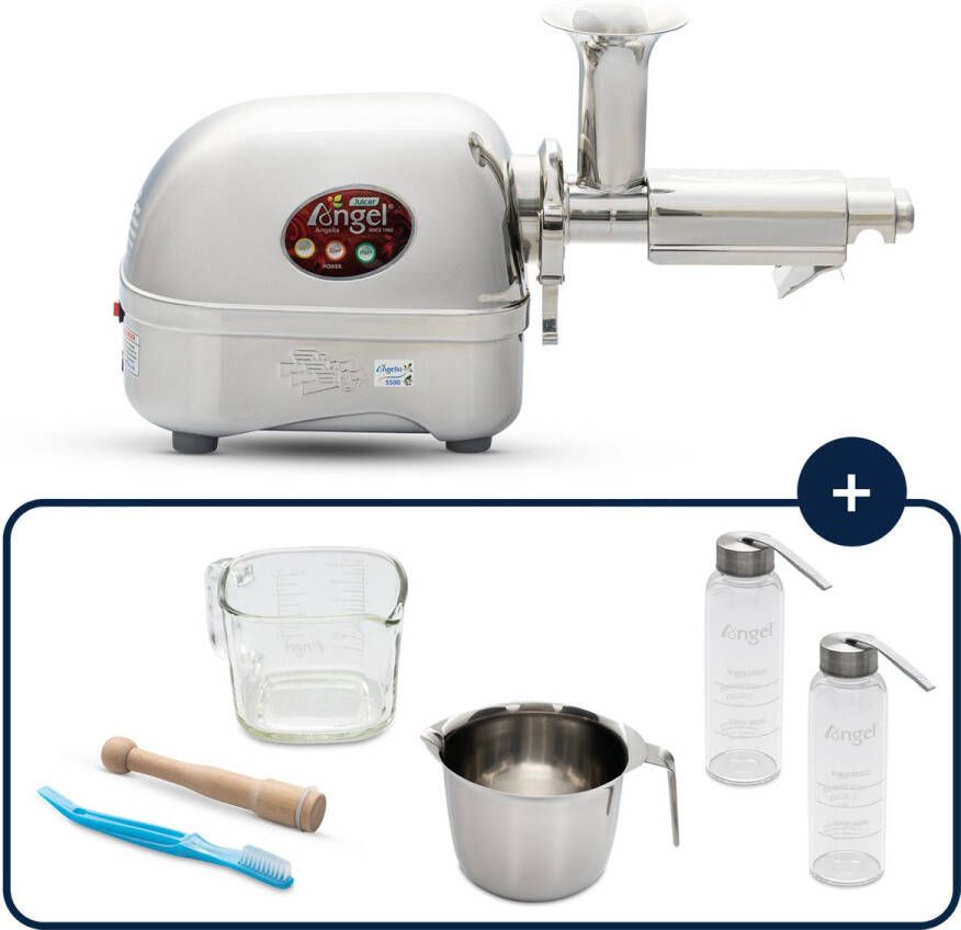 Angel juicer AG-5500 Slowjuicer Juicer Horizontaal RVS Groenten en Fruitpers