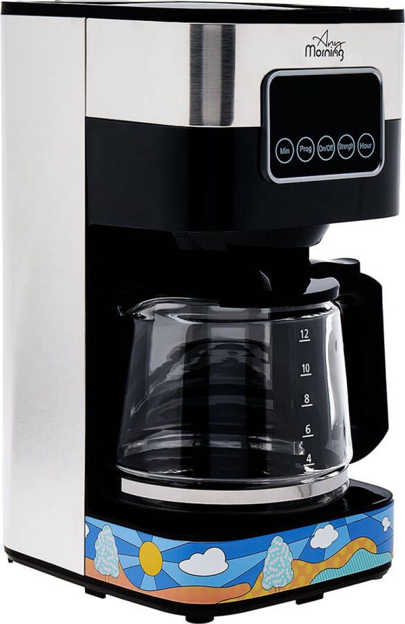Any Morning Filterkoffiezetapparaat Premium Koffiemachine Koffie Apparaat Met Glazen Kan en Slim Touchscreen Systeem Inclusief maatschep Zilver - Foto 2
