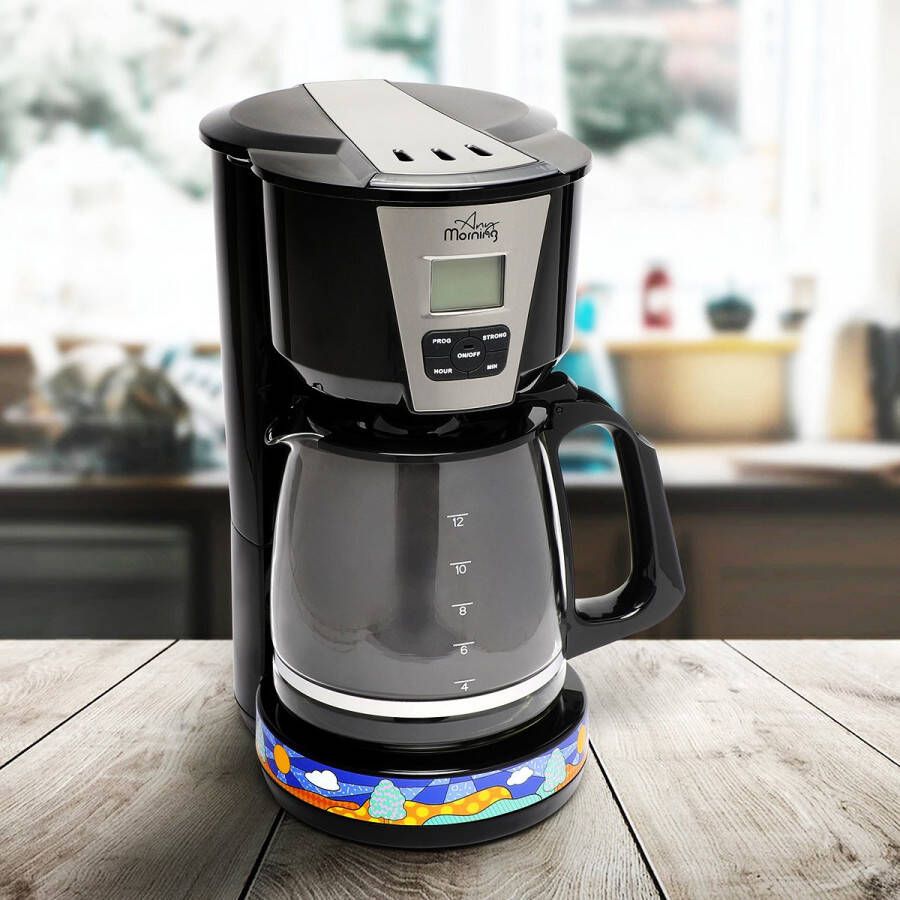 Any Morning SH21515B Filterkoffiezetapparaat Premium Koffiemachine Koffie Apparaat Met Kan Slim Touchscreen Systeem Inclusief maatschep Zwart
