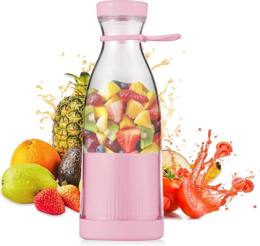 AnyPrice Mini Oplaadbare Draagbare Blender Portable Smoothie Maker USB Oplaadbaar Blender To Go Roze