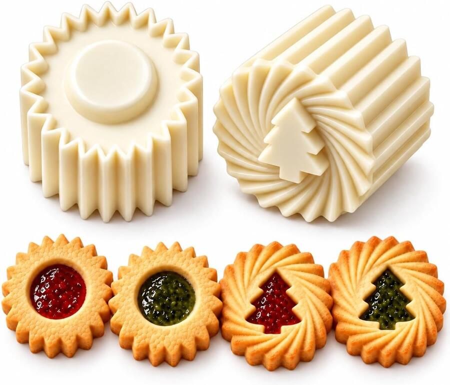 Aofixver Koekjesvorm 'kerstboom' dubbelzijdige uitsteekvormenset set van 2
