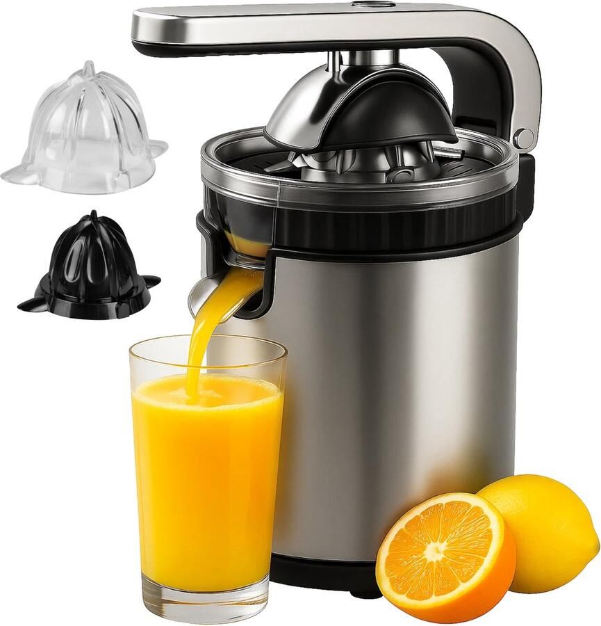 AoraKitchen Citruspers Sinaasappelpers Elektrisch 600ML Citroenpers 160W Sapcentrifuge 2 Perskegels