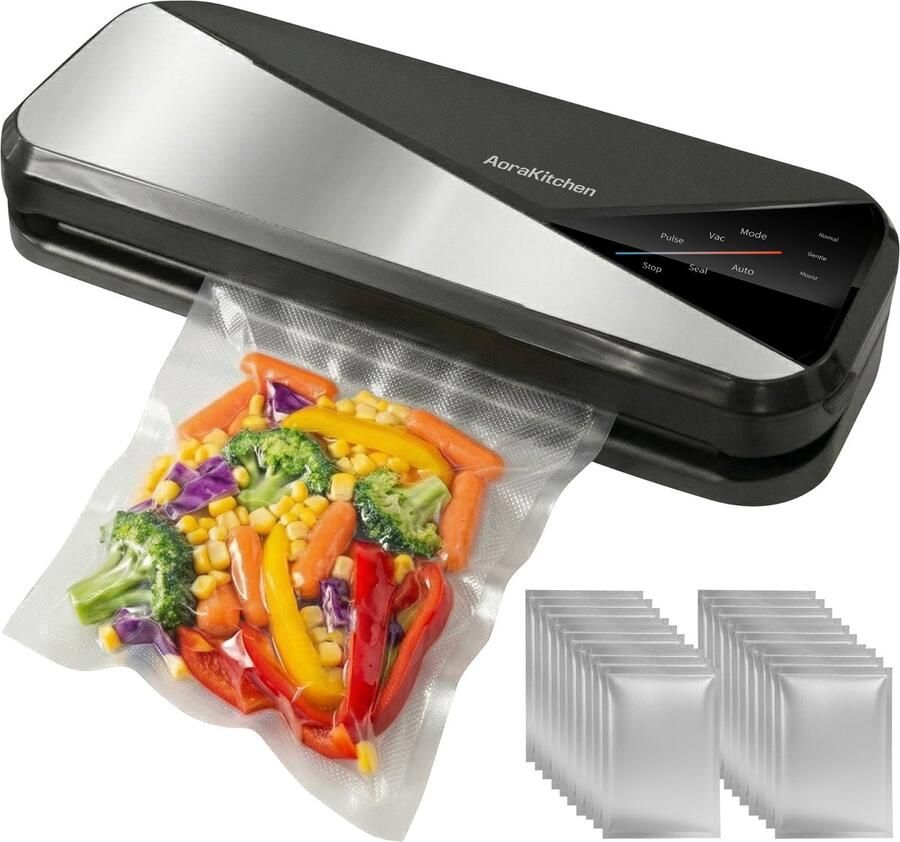AoraKitchen Vacumeermachine Vacuummachines 6 Functies Incl. 20 Vacumeerzakken & Vacuum Slang - Foto 2