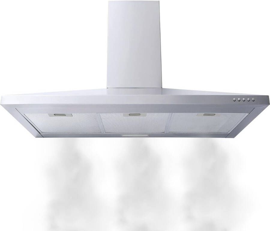 ApexArte Afzuigkap 90 cm Grijs Onderbouw Extra Stil