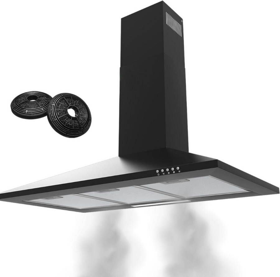 ApexArte Afzuigkap 90 cm Zwart Onderbouw Extra Stil