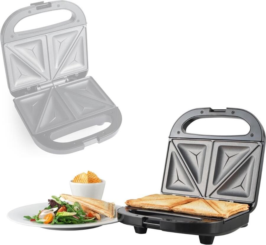 ApexArte Contactgrill Tosti Apparaat Tosti-ijzers Panini Grill Zwart