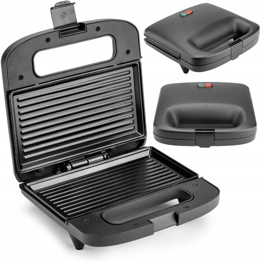 ApexArte Contactgrill Tosti Apparaat Tosti-ijzers Panini Grill Zwart