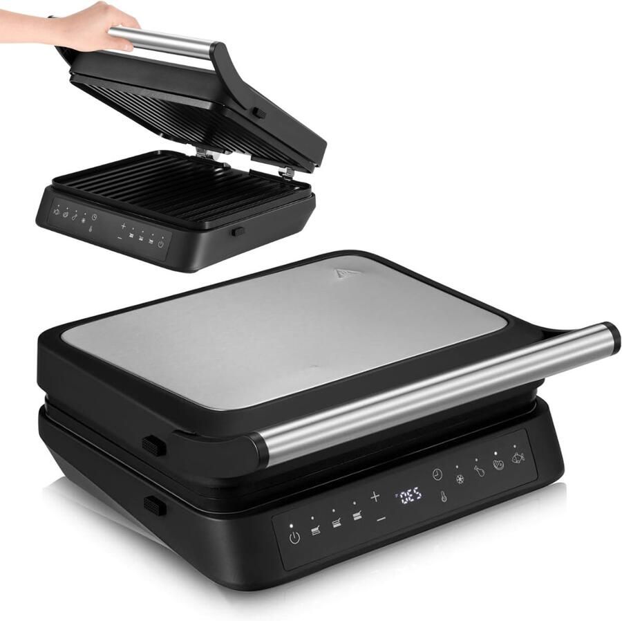 ApexArte Elektrische Grill Contactgrill Panini Snelle Maaltijden Dubbele Grill Oppervlak