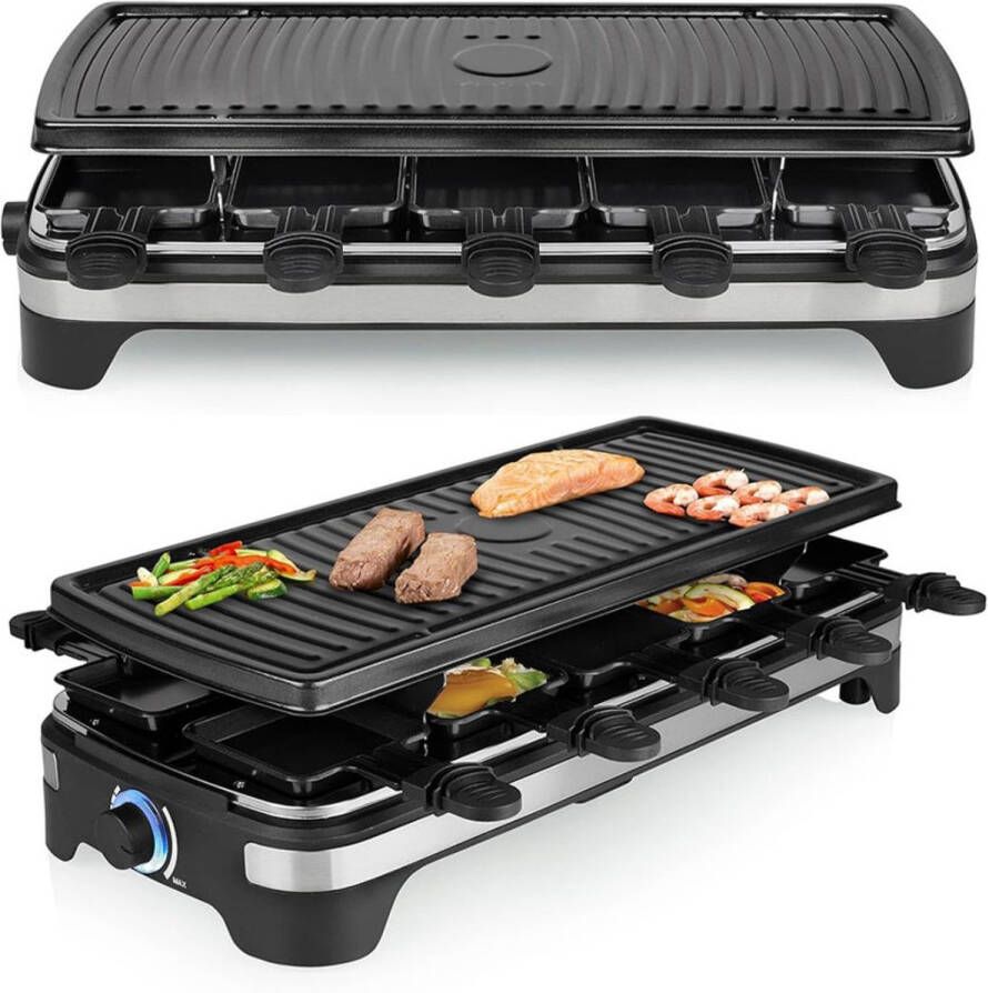 ApexArte Gourmetstellen Raclette Teppanyaki Bakplaat -Zwart