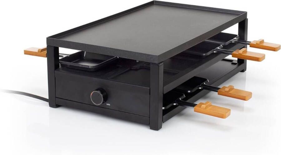 ApexArte Gourmetstellen Raclette Teppanyaki Bakplaat -Zwart