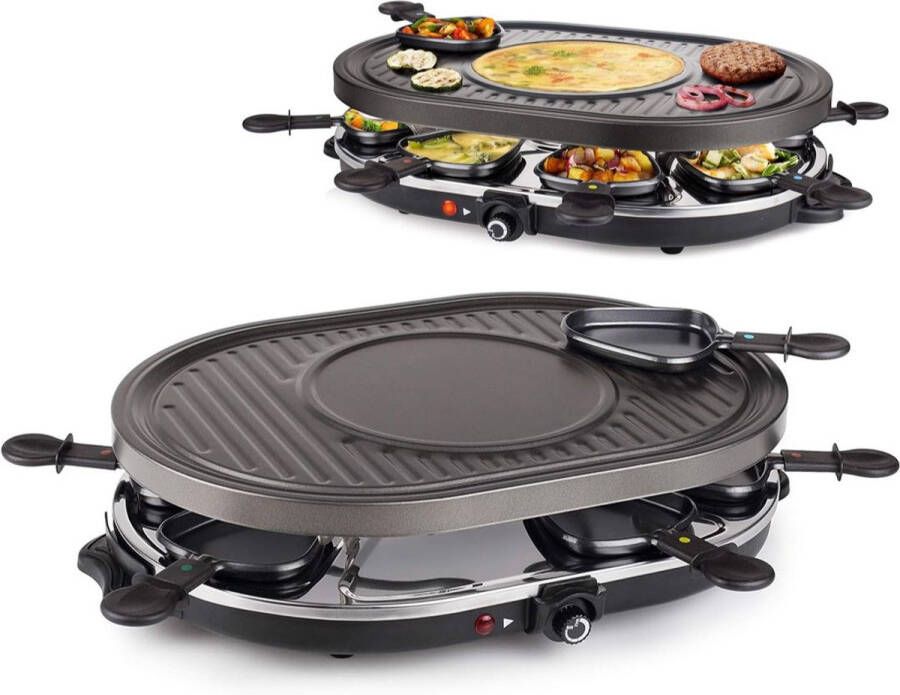 ApexArte Gourmetstellen Raclette Teppanyaki Bakplaat -Zwart