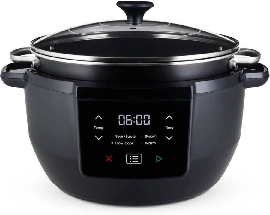 ApexArte Slowcooker met Timer Keramische Binnenpan Hotpot Zwart