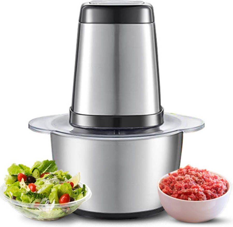 ApexArte Elektrische Groentesnijder Multifunctioneel Vleesmolen Gehaktmolen Uiensnijder Zilver - Foto 3