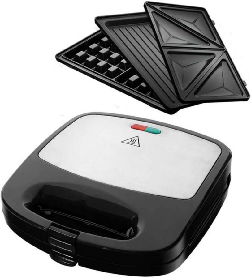ApexArte Wafelijzer met Verwisselbare Platen Contact Grill Tosti Apparaat - Foto 3