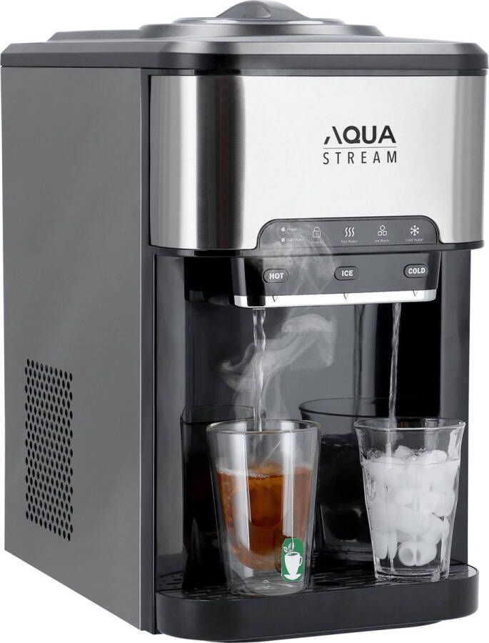 AQUA STREAM 3 in 1 waterdispenser: ijsblokjesmachine heetwaterdispenser en waterkoeler 20kg 24h water tank version - Foto 1
