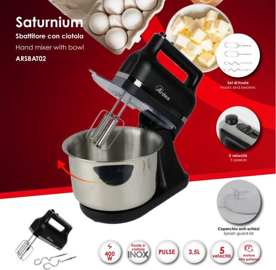 Ardes ARSBAT02 mixer Handmixer 400 W Zwart