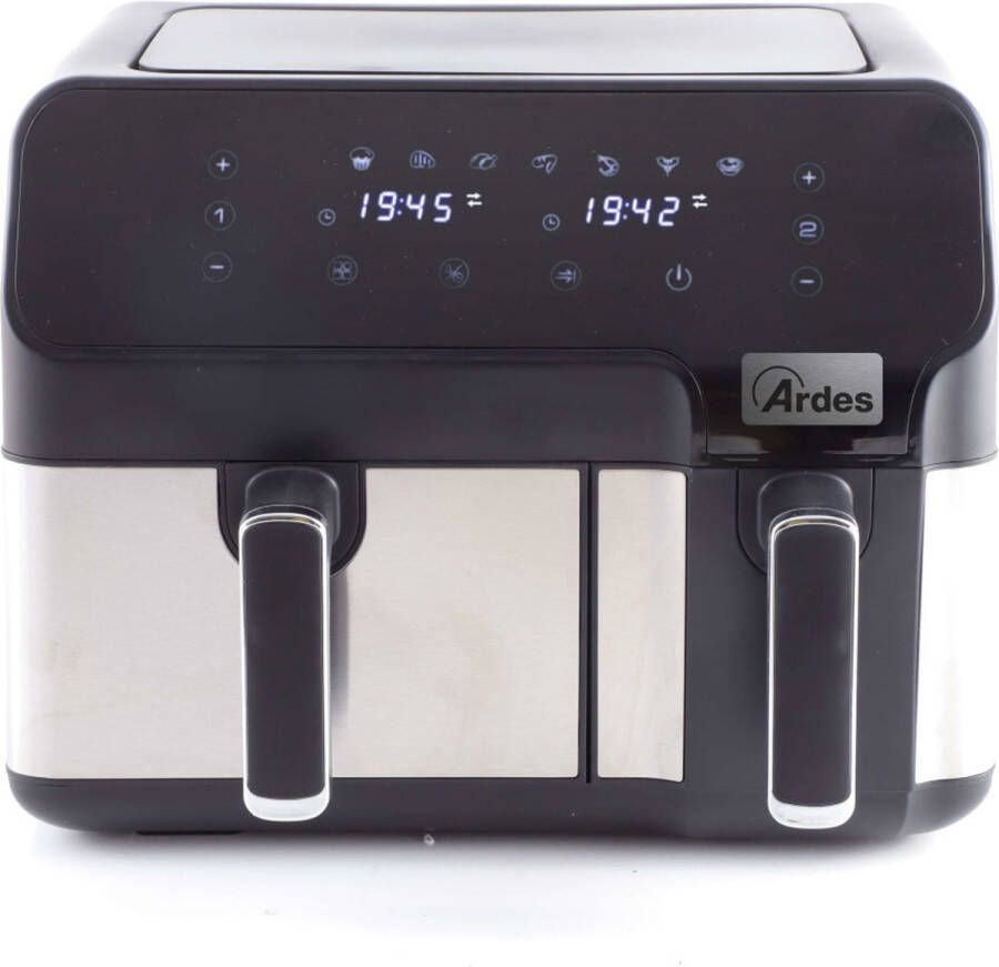 Ardes ARFRYA03D friteuse Dubbel 9 l Vrijstaand Heteluchtfriteuse Zwart Roestvrijstaal