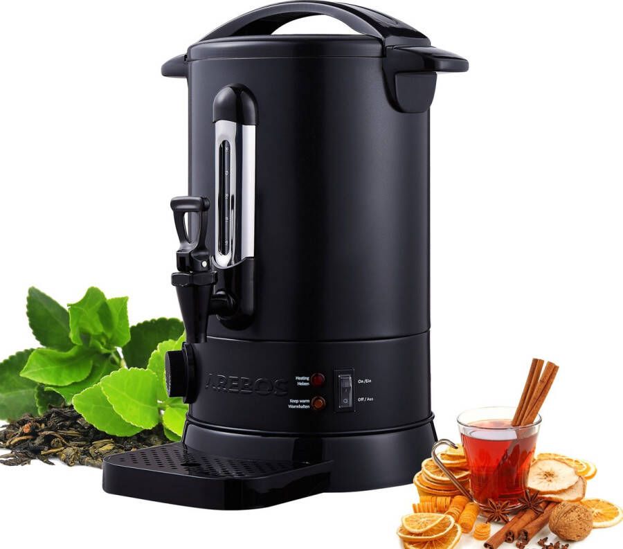 Arebos Catering Koker 6 8 L roestvrij Staal Warmwaterdispenser 950W Heetwaterkoker Theekoker met traploze temperatuurregelaar 30-110 °C |Thee Koffie Glühwein Ketel Waterkoker Glühweinfornuis - Foto 2