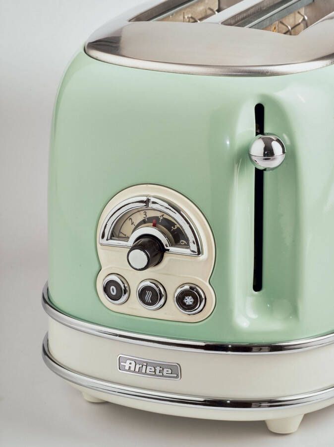 Ariete 0155 04 Vintage broodrooster 2 sneden met tosti-klemmen 810 Watt groen - Foto 2