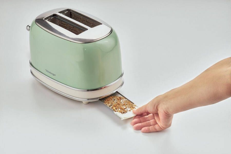 Ariete 0155 04 Vintage broodrooster 2 sneden met tosti-klemmen 810 Watt groen - Foto 3