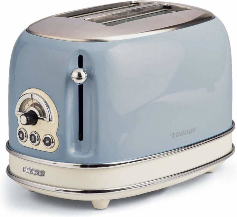 Ariete 0155 05 Vintage broodrooster 2 sneden met tosti-klemmen 810 Watt blauw - Foto 2