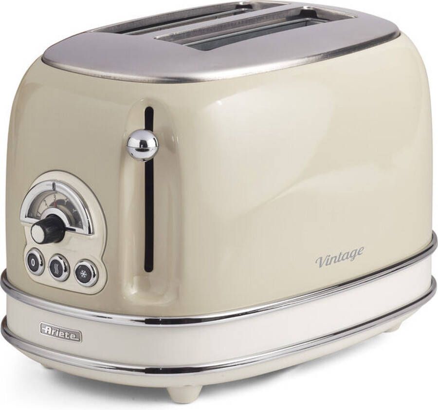 Ariete 0155 13 Vintage broodrooster 2 sneden 6 standen 810 Watt Beige