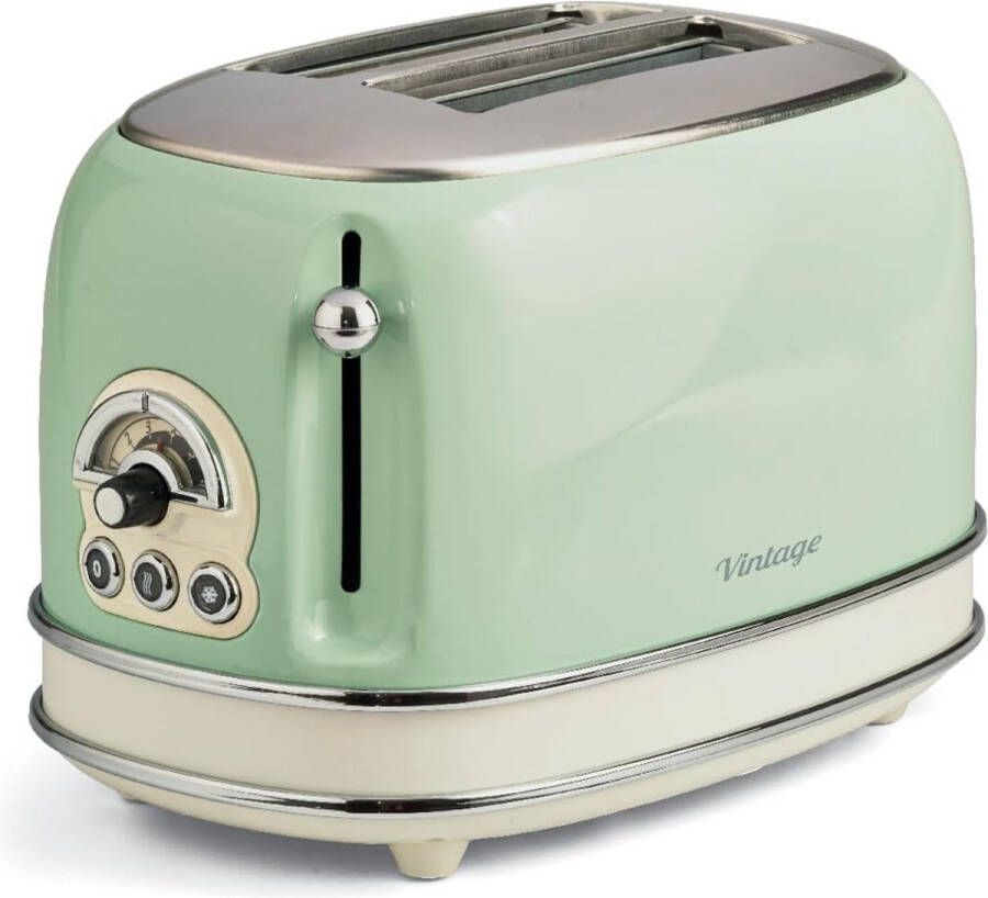 Ariete 0155 14 Vintage broodrooster 2 sneden 6 standen 810 Watt groen